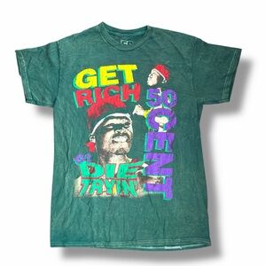 50 Cent Green Acid Washed Crewneck Short Sleeve Band Tee Size Medium